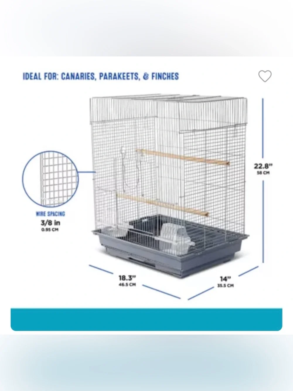 All Living Things® Essential Bird Cage - Silver